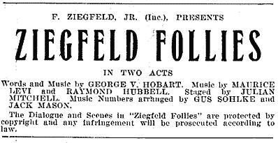 Detail from Ziegfeld Follies program