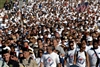 Thousands of people walk during the America Supports You Freedom Walk in Washington, D.C., Sept. 7, 2008. The walk went from the Women in Military Service for America Memorial at Arlington National Cemetery to the crash site at the Pentagon.