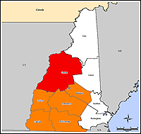 Mapa de condados declarados del desastre 1610