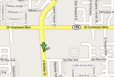 Map showing the location of the Las Vegas Card Center