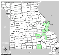 Map of Declared Counties for Emergency 3267