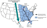 Eastern Migratory Whooping Crane Population Map - credit  USFWS