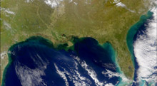 Satellite photo of the Gulf of Mexico region