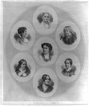 Representative women. (Bust portraits of Lucretia Mott, E. Cady Stanton, Mary A. Livermore, Lydia Maria Child, Susan B. Anthony, Grace Greenwood, Anna E. Dickinson)