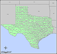 Map of Declared Counties for Emergency 3261