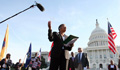 Representative Donna Christensen in front of the U.S. Capitol