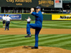Astronaut Clay Anderson throws first pitch