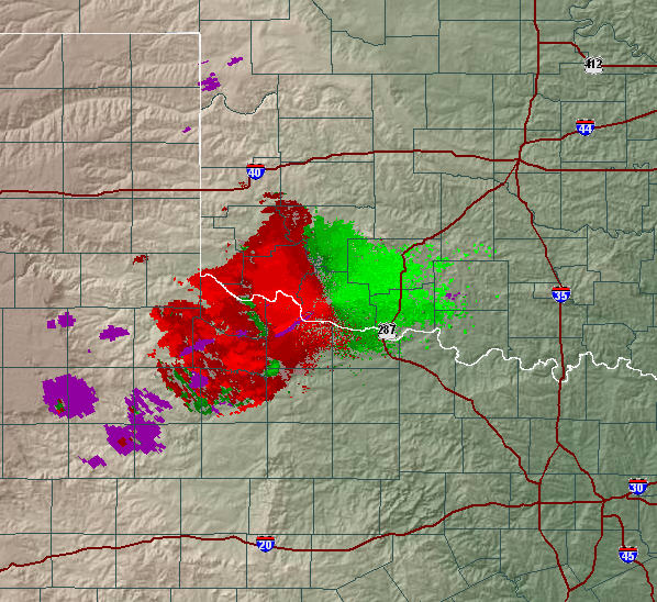 This image is the storm relative motion from Fredrick, OK