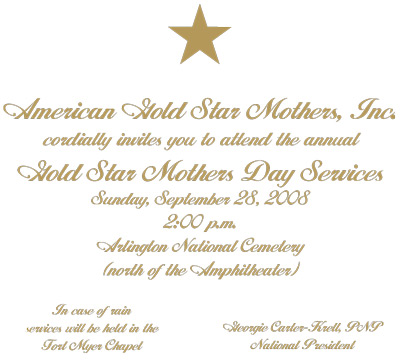 gold star mothers invite