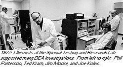 photo - 1977: Chemists at the Special Testing and Research Lab supported many DEA investigations.