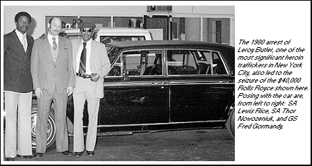photo - The 1980 arrest of Leroy Butler, one of the most significant heroin traffickers in New York City, also led to the seizure of the $40,000 Rolls Royce shown here.