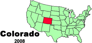 United States map showing the location of Colorado
