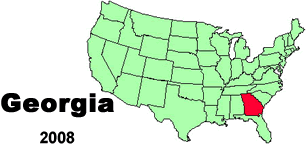 United States map showing the location of Georgia