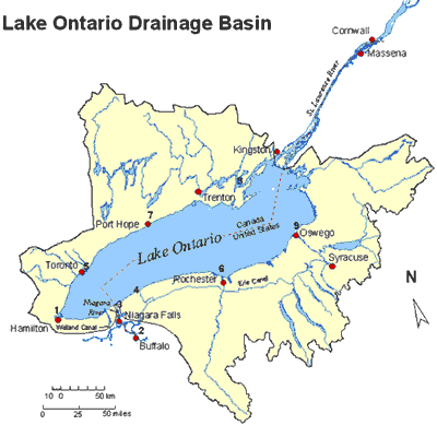 The hydrologic drainage basin of Lake Ontario