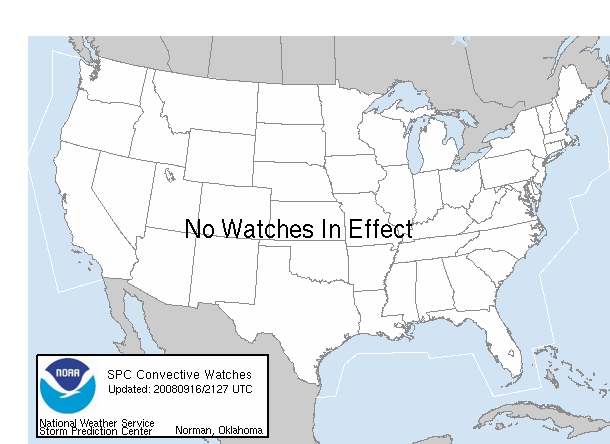 Current Convective Watches issued by the Storm Prediction Center