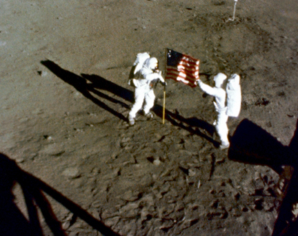 Planting the U.S. flag on the moon