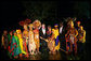President George W. Bush and President John Agyekum Kufuor of Ghana join cast members of the Lion King on stage in the Rose Garden at the White House Monday evening, Sept. 15, 2008, following their performance at the State Dinner in honor of President Kufour's visit to the United States. White House photo by Chris Greenberg