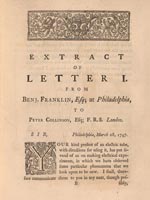 Experiments and Observations on Electricity, made at Philadelphia in America, By Benjamin Franklin.