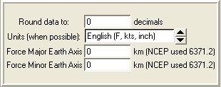 Figure 8: Default values can be accepted for Round data to and Units