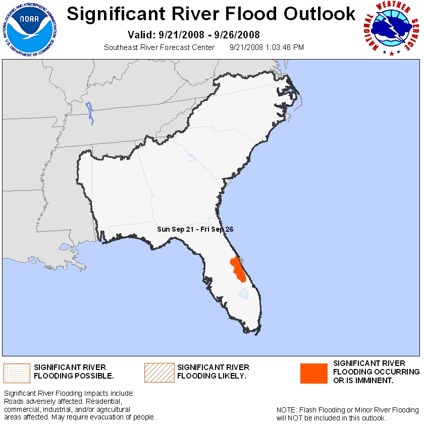 [SERFC Flood Potential Outlook. Click on Image for Details]