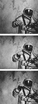 Still shots Aleksey Leonov's spacewalk in March 1965