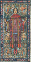 J. & R. Lamb Studios, designer. Design drawing for stained glass window called Arts Education, Froelich Memorial Window