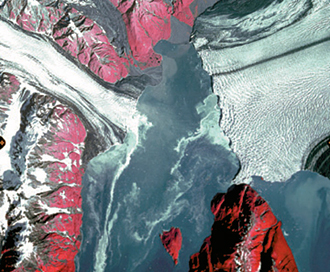 ER-2 image of Hubbard Glacier in Alaska