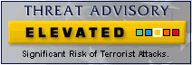 image of elevated security alert level and link to information on alert levels on the US Department of Homeland Security Web site