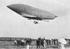 An early French military dirigible, the Republique, leaving Moisson for Chalais-Mendon (1907)
