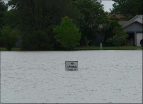 image of a flooded park in southwest Lubbock
