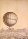 Blanchard's balloon flying over France after completing