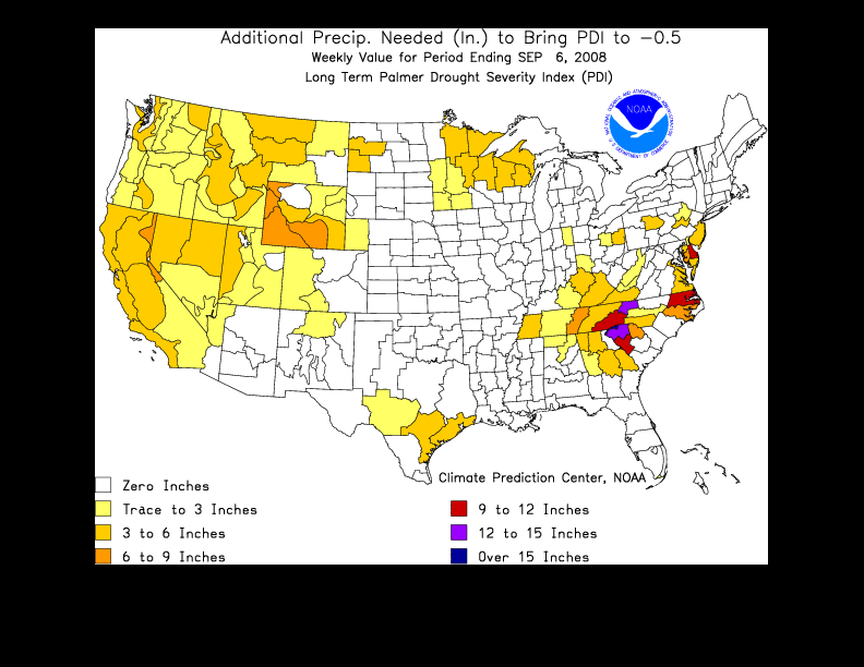 Precipitation Needed to Return to Normal