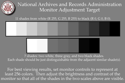 NARA Monitor Calibration Target