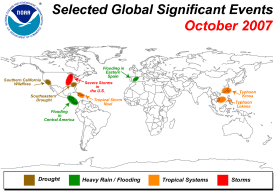 Selected Global Significant Events for October 2007