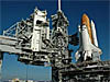 Space Shuttle Discovery sits on Launch Pad 39B after the 4.2-mile rollout from the Vehicle Assembly Building
