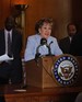 Sen. Dole addresses reporters at a press briefing on June 19, 2008.

Sen. Dole joined Sen. Burr and several other Senate colleagues in calling for the quick confirmation of Judge Robert Conrad of North Carolina.  Judge Conrad was nominated by President Bush to serve on the United States Court of Appeals for the Fourth Circuit on July 17, 2007.  Sen. Dole also urged the quick confirmation of Judge Thomas Farr (nominated to serve as a District Court Judge in the Eastern District of North Carolina), who has been waiting over 600 days for a hearing.