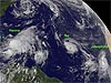 GOES image showing storms Hanna, Ike and Josephine