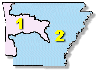 Significant River Flood Outlook Areas in Arkansas