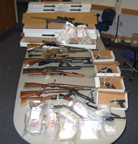 photo - Some of the drugs and weapons seized during the July 6th enforcement operations.