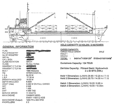 Schematic of vessel to transport weapons provided by defendants to undercover investigators.