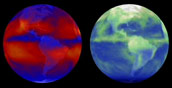 A thumbnail of a movie showing the radiation balance of Earth from March 2000 to May 2001. Caption explains further.