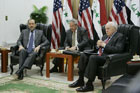 Vice President Dick Cheney, right, meets with Iraqi Prime Minister Nouri al-Maliki, left, in Baghdad, Iraq Wednesday, May 9, 2007.