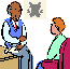 Image of person providing counseling and guidance to another person