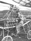 Paul Cornu in his first helicopter