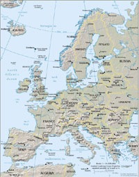 Small map of Europe