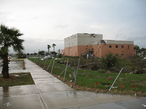 Photo of tornado damage in Florida on December 25, 2006