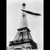 Alberto Santos Dumont's 
No. 6 airship rounds the Eiffel Tower to win the Deutsch Prize, 
1901.
