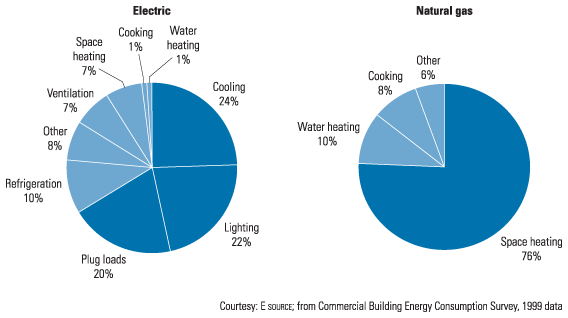 Figure 13.1: Electric and natural gas end-use profiles for retail facilities