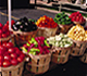 Bushel baskets of produce