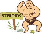 Artwork of steroid character